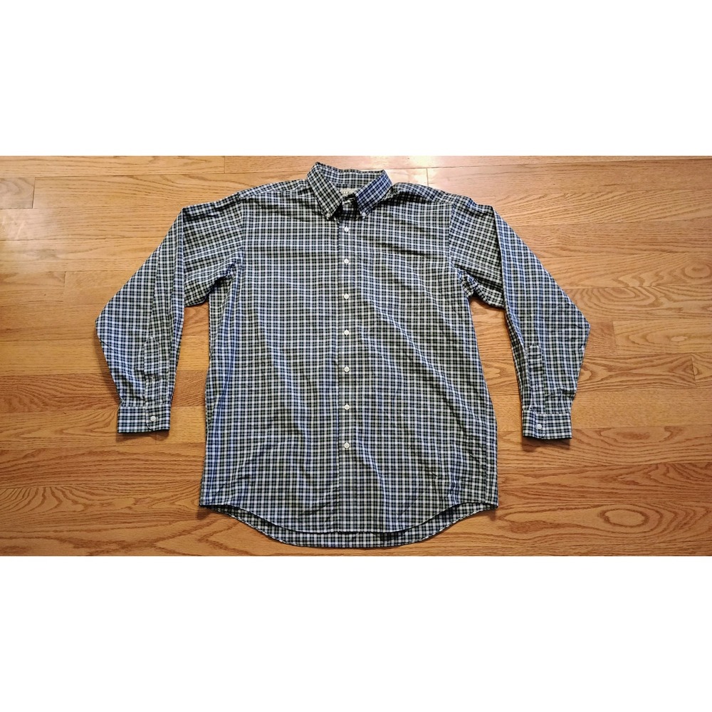 Vintage LL Bean Mens Plaid Long Sleeve Button Up Shirt‎ XL Tall